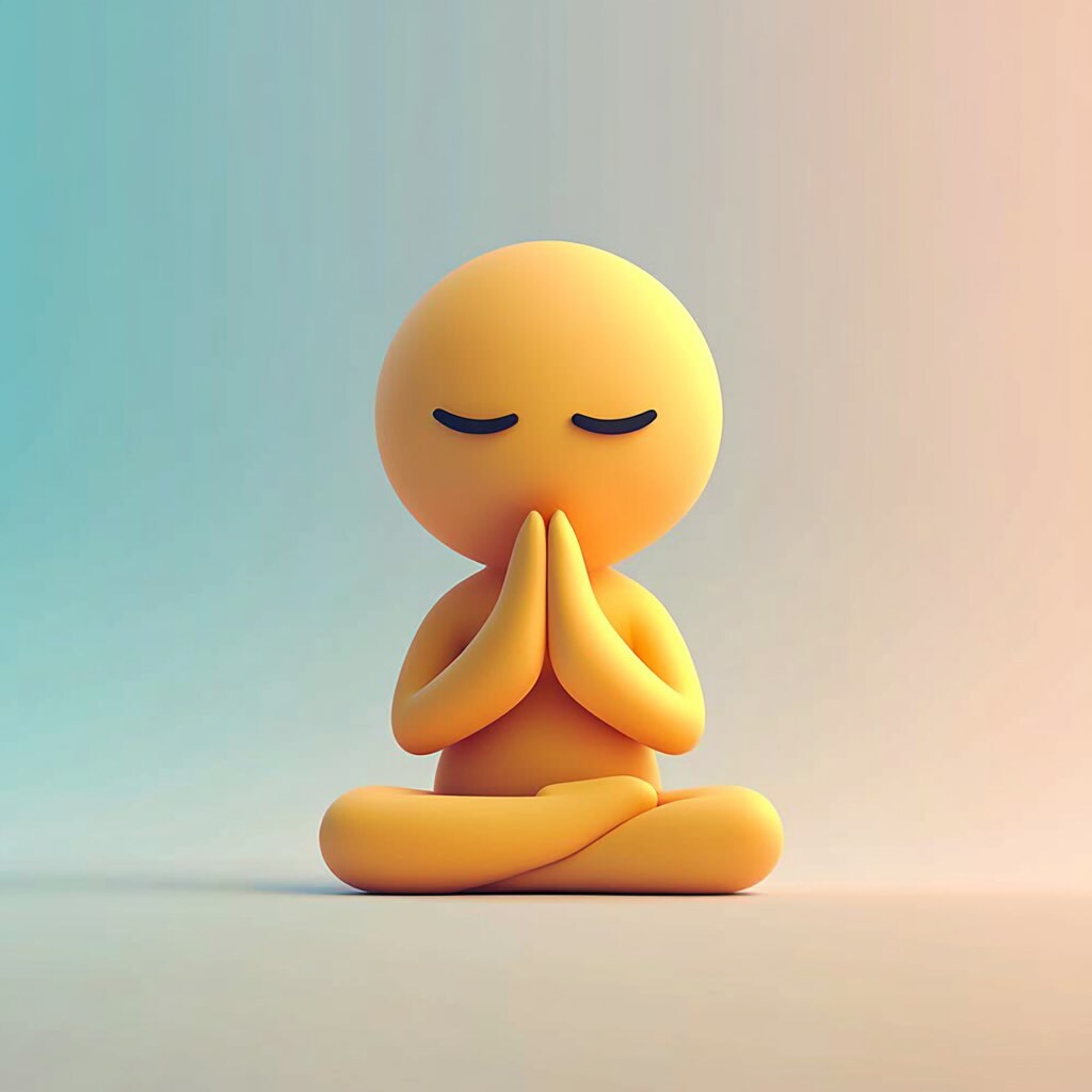 An emoji praying