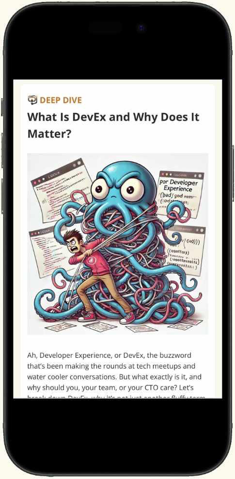 An issue of the newsletter on a phone